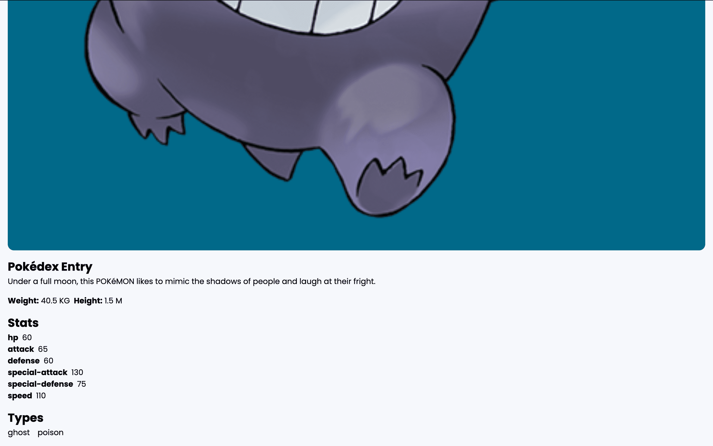 Pokedex - Detail page