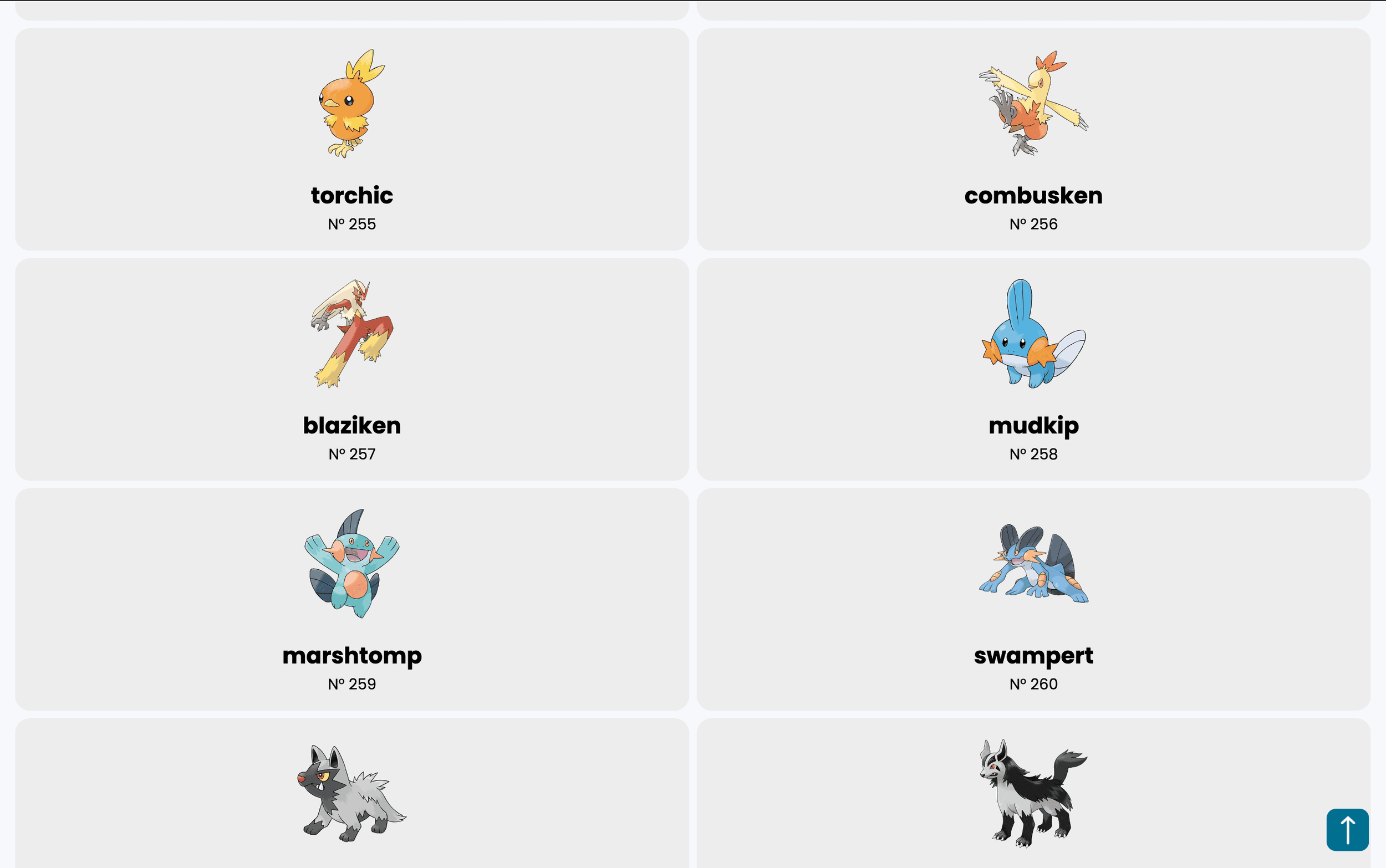 Pokedex - List view