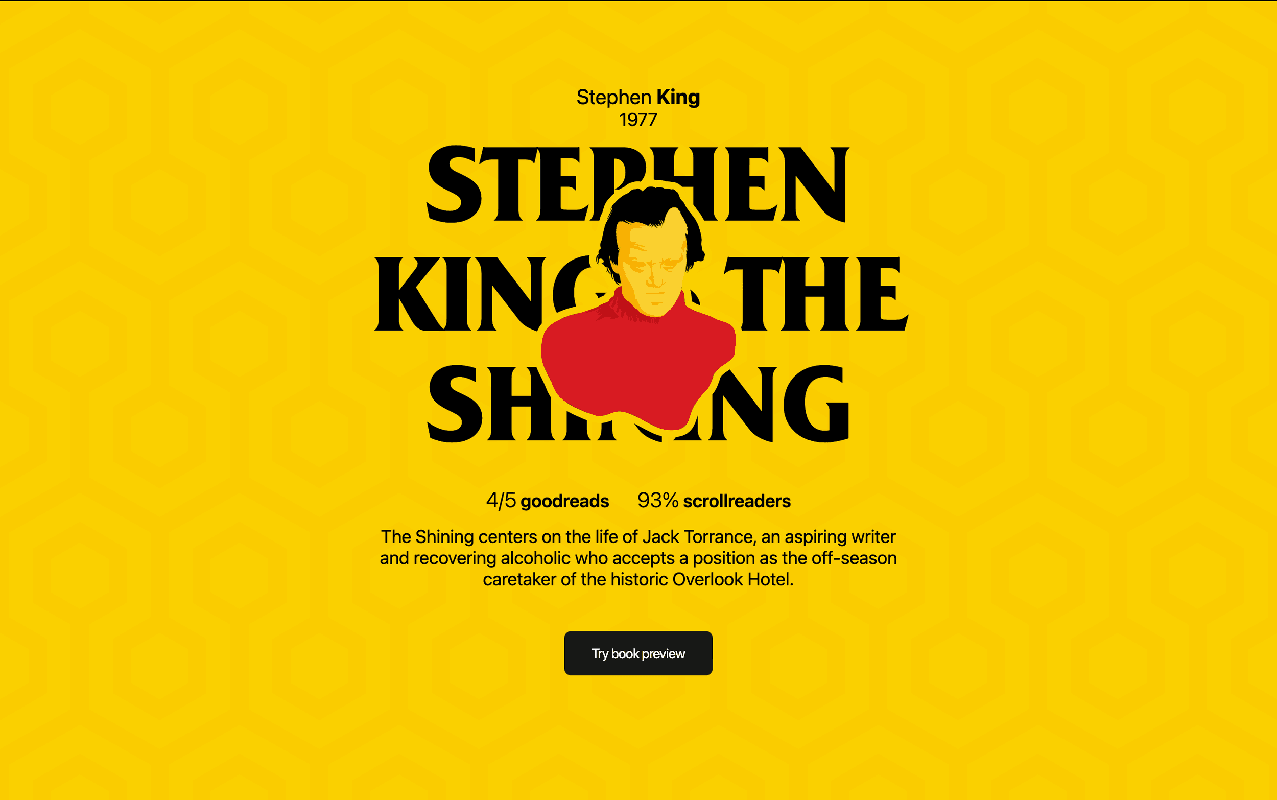 Scrollbook - The Shining landingpage